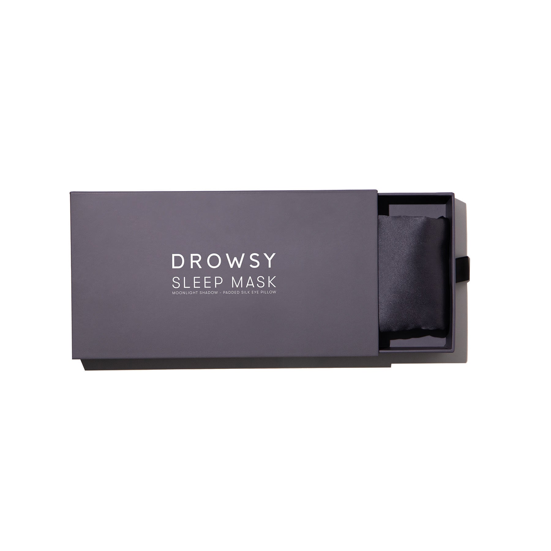 Drowsy Sleep Co. Moonlight Shadow Silk Sleep Mask box on white background