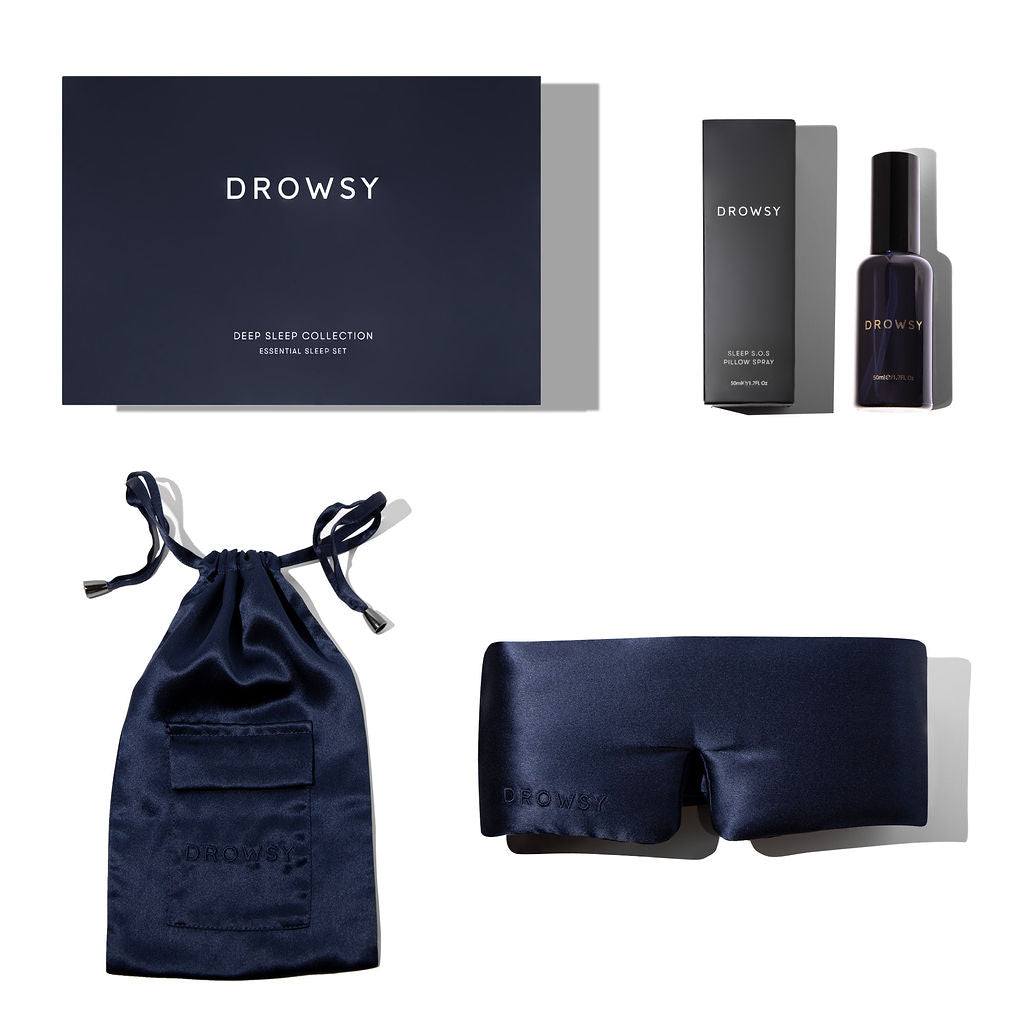 Drowsy Midnight Blue Sleep Set on a white background