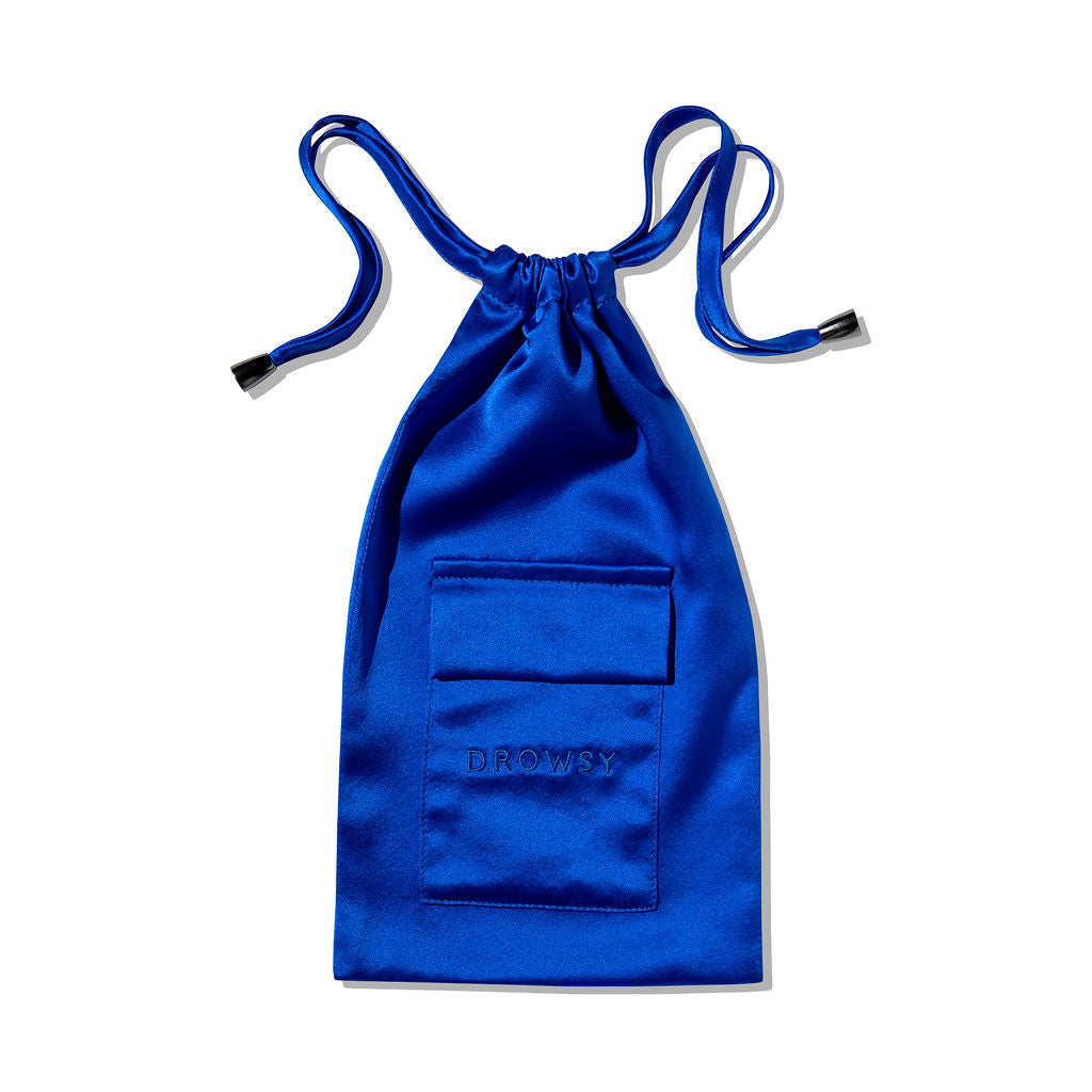 Royal Blue Silk Carry Pouch