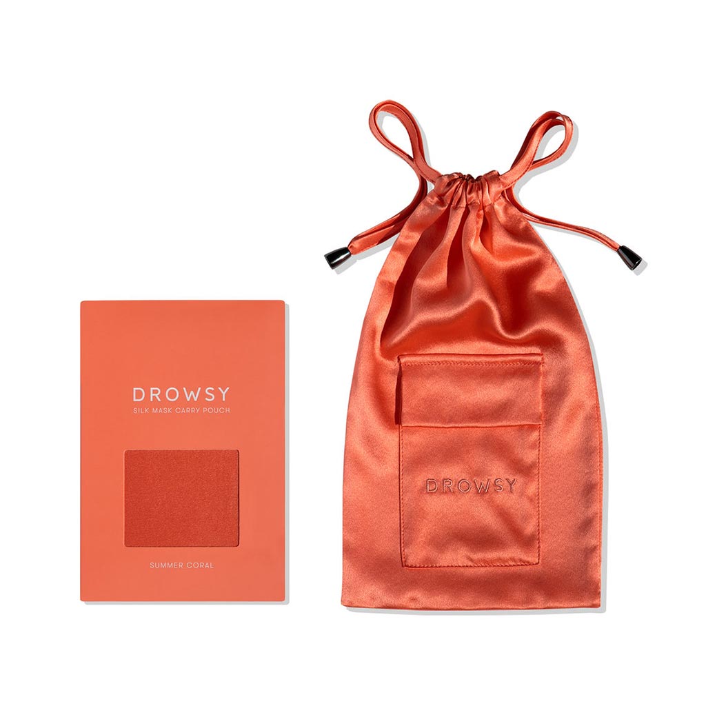 Summer Coral Silk Carry Pouch